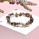 Copeaux de quartz fumé s'étendent bracelets BJEW-JB01308-05-5