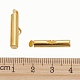 真鍮製チューブ型スライド式コードエンド紐留めパーツ  スライダエンドキャップ  ゴールドカラー  19.5x4mm  穴：1mm  内径：2mm X-KK-P031-09-3