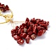 Wire Wrapped Chips Natural Red Jasper Big Pendant Decorations HJEW-H057-03F-5