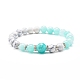 Bracelet extensible perles rondes pierres naturelles mélangées & howlite synthétique BJEW-JB06919-2