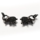 Brass Micro Pave Black Cubic Zirconia Lobster Claw Clasps ZIRC-I052-05EB-2