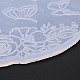 Tondo piatto con stampi in silicone per tappetino per tazza di fiori e farfalle DIY-M034-29-4