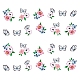 ネイルアート水転写ステッカー  蝶の花透かしネイルデカール  女性の女の子のためのネイルデザインマニキュアのヒントの装飾  カラフル  6.125x5.3cm MRMJ-Q080-A313-1