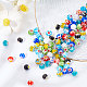 Sunnyclue 1 boîte de 160 pièces de 8 couleurs de 8 mm de perles de verre faites à la main en forme de fleur - Perles rondes millefiori - Brins d'espacement - Perles en vrac pour la fabrication de bijoux LAMP-SC0001-14-4