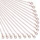 Pandahall 40 paquetes de cadenas de collar de latón de oro rosa collar de cadena de cable de enlace de 23 pulgadas con cierres de langosta a granel para la fabricación de joyas de collar MAK-PH0004-25RG-1