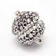 Round Brass Polymer Clay Rhinestone Magnetic Clasps RB-L026A-01-1