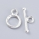 925 Sterling Silver Toggle Clasps X-STER-K167-078S-3
