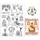 GLOBLELAND Eater Bunny Clear Stamps Easter Egg Silicone Stamps Easter Wishes Rubber Transparent Seal Stamps for Card Making DIY Scrapbooking Photo Album Decoration DIY-WH0167-57-0127-1