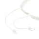 Bracciale rotondo con perline intrecciate in giada bianca naturale per donna ragazza BJEW-JB06864-03-5