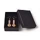 Boucles d'oreilles avec pendentifs en quartz rose naturel de style bohème EJEW-JE03781-05-2