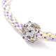Bracelet cordon perles émail fleur BJEW-JB07675-4