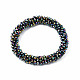 Плетеный эластичный браслет из граненых стеклянных бусин BJEW-S144-003D-16-3