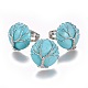 Adjustable Synthetic Turquoise Finger Rings RJEW-L090-A10-1