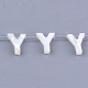 天然石シーシェルビーズ  パールシェルのホワイトシェルマザー  トップドリルビーズ  文字.y  10x2.5~11.5x3mm  穴：0.8mm X-SHEL-T012-60Y-1