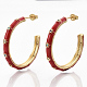 Brass Micro Pave Colorful Cubic Zirconia Stud Earrings EJEW-S209-14D-1