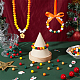 パンダホールエリート 300 個 6 色スプレー塗装ウッドビーズ  ラウンド  クリスマスパーティーの装飾用  ミックスカラー  10x8.5mm  穴：2.5mm  50個/カラー WOOD-PH0002-54-2