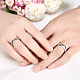 Regalos de san valentín anillos de pareja de acero de titanio grabado para mujer RJEW-BB16383-6P-7