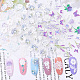 3dフラワーネイルアートステッカーデカール  バタフライレースリーフ粘着性カービングデザインネイルアート  女性のための女の子のネイルチップの装飾  ミックスカラー  7x6.3cm MRMJ-T027-02-M-1