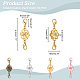 Nbeads 40Pcs 4 Styles Zinc Alloy Double Lobster Claw Clasps Connectors FIND-NB0003-29-2