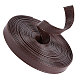 GORGECRAFT 5M Double Sided Leather Strips 15MM Wide Shoulder Bag Leather Strap Roll Coconut Brown Smooth Leather String Flat Cord for Diy Crafts Clothing Making Handles Pet Collars Traction Ropes Belt LC-WH0006-05D-01-1