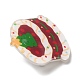 クリスマステーマのアクリルブローチ  201ステンレス鋼ピン付き  ケーキ  食べ物  26.5x27x7mm JEWB-E024-01P-05-3
