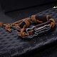 Bracelets de cordon en cuir à la mode unisexe BJEW-BB15579-A-10
