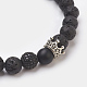 Natural Lava Rock Beads Stretch Bracelets Sets BJEW-JB03879-5