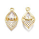 Brass Micro Pave Clear Cubic Zirconia Pendants ZIRC-T015-005G-NF-3