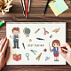 GLOBLELAND Teacher Theme Silicone Clear Stamps Transparent Stamps for Birthday Easter Holiday Cards Making DIY Scrapbooking Photo Album Decoration Paper Craft DIY-WH0167-56-637-4