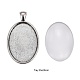 DIY 20pcs kits de collier ovale en verre transparent transparent avec empreinte de pouce DIY-ZZ0001-02-2