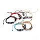 Bracelets de perles tressées coréennes réglables en cordon de polyester ciré unisexe BJEW-JB04680-1