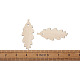未染色の木製ビッグペンダント  葉  アンティークホワイト  79.5x33x2.5mm  穴：4mm X-WOOD-TA0002-20-6