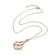 Brass Chains Macrame Pouch Empty Stone Holder for Pendant Necklaces Making NJEW-JN04475-03-4