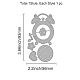炭素鋼カッティングダイステンシル  DIYスクラップブッキング/フォトアルバム用  装飾的なエンボス印刷紙のカード  マットプラチナカラー  クロック模様  9.3x5.6x0.08cm DIY-WH0263-0140-2