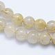 Chapelets de perles en quartz rutiles d'or naturel G-P336-20-6mm-3