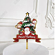 アクリルケーキトッパー  ケーキ入りカード  クリスマスをテーマにした装飾  ツリー & サンタ クロース & ワード メリー クリスマス  レッド  163x97mm BAKE-PW0007-060B-1