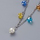 Electroplate Faceted Abacus Glass Beads Charm Bracelets BJEW-JB04875-2