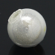 スプレープリントアクリルビーズ  奇跡ビーズ  ビーズにビーズ  ラウンド  ホワイト  14mm  穴：2mm  約330個/500g PB9287-10-2