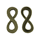 Connecteurs de liens infinis en alliage de style tibétain pour la conception de bracelet TIBEP-S188-AB-NR-1