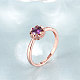 Романтические настоящие розовые позолоченные латунные кольца циркония цветок партии RJEW-BB14619-8RG-3