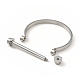 304 bracelet à vis en forme de d en acier inoxydable BJEW-G636-05B-P-4