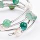 Natural Gemstone Wrap Bracelets BJEW-JB03355-3