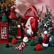 Arricraft 80 個 10 スタイルのクリスマステーマのワインボトルカバーセット  毛糸の帽子も含めて  プラスチックの帽子と毛糸のスカーフ  ミックスカラー  85x45x2~16mm  内径：27.5mm  8個/スタイル AJEW-AR0001-65-5
