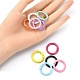 10Pcs 10 Colors Spray Painted Eco-Friendly Alloy Spring Gate Rings FIND-YW0002-27-3