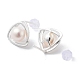 Orecchini a bottone triangolari con perle naturali EJEW-P256-57S-2