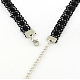 Gothic Style Vintage Lace Choker Necklaces with Alloy Cubic Zirconia Charms NJEW-R227-75-5