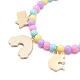 5 pièces 5 style couleur bonbon acrylique rond perlé bracelets extensibles ensemble BJEW-JB08675-7