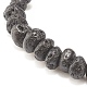 Bracelet extensible en perles de pierre de lave naturelle BJEW-JB08288-4