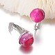 Natural Striped Agate/Banded Agate Clip-on Earring EJEW-JE01706-3