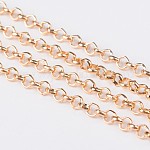 Iron Rolo Chains, Belcher Chain, Unwelded, with Spool, Long-Lasting Plated, Light Gold, 2.5x1mm, about 328.08 Feet(100m)/roll